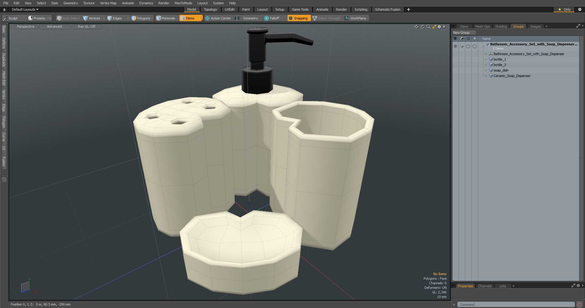 Bathroom Accessory Set with Soap Dispenser 3D