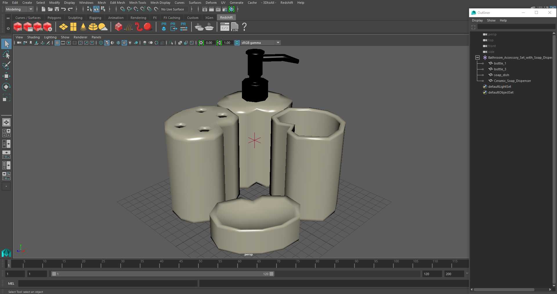 Bathroom Accessory Set with Soap Dispenser 3D