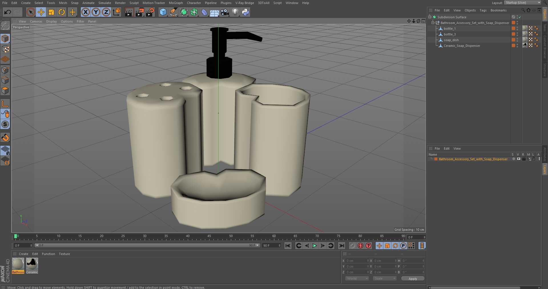 Bathroom Accessory Set with Soap Dispenser 3D