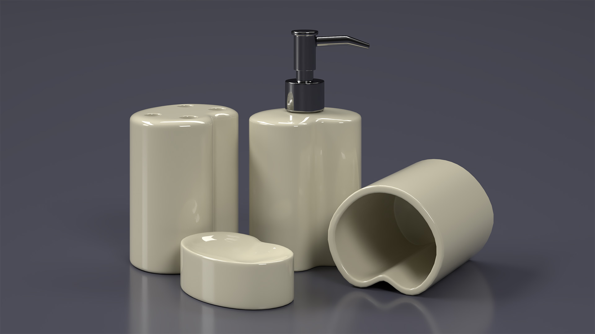 Bathroom Accessory Set with Soap Dispenser 3D