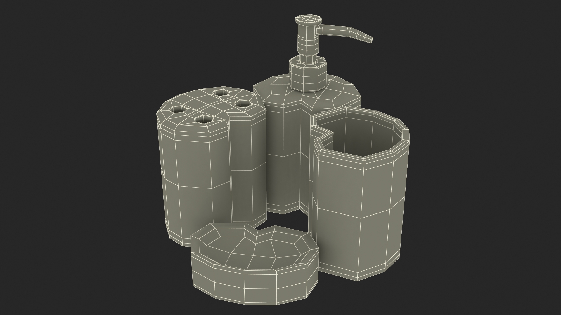 Bathroom Accessory Set with Soap Dispenser 3D