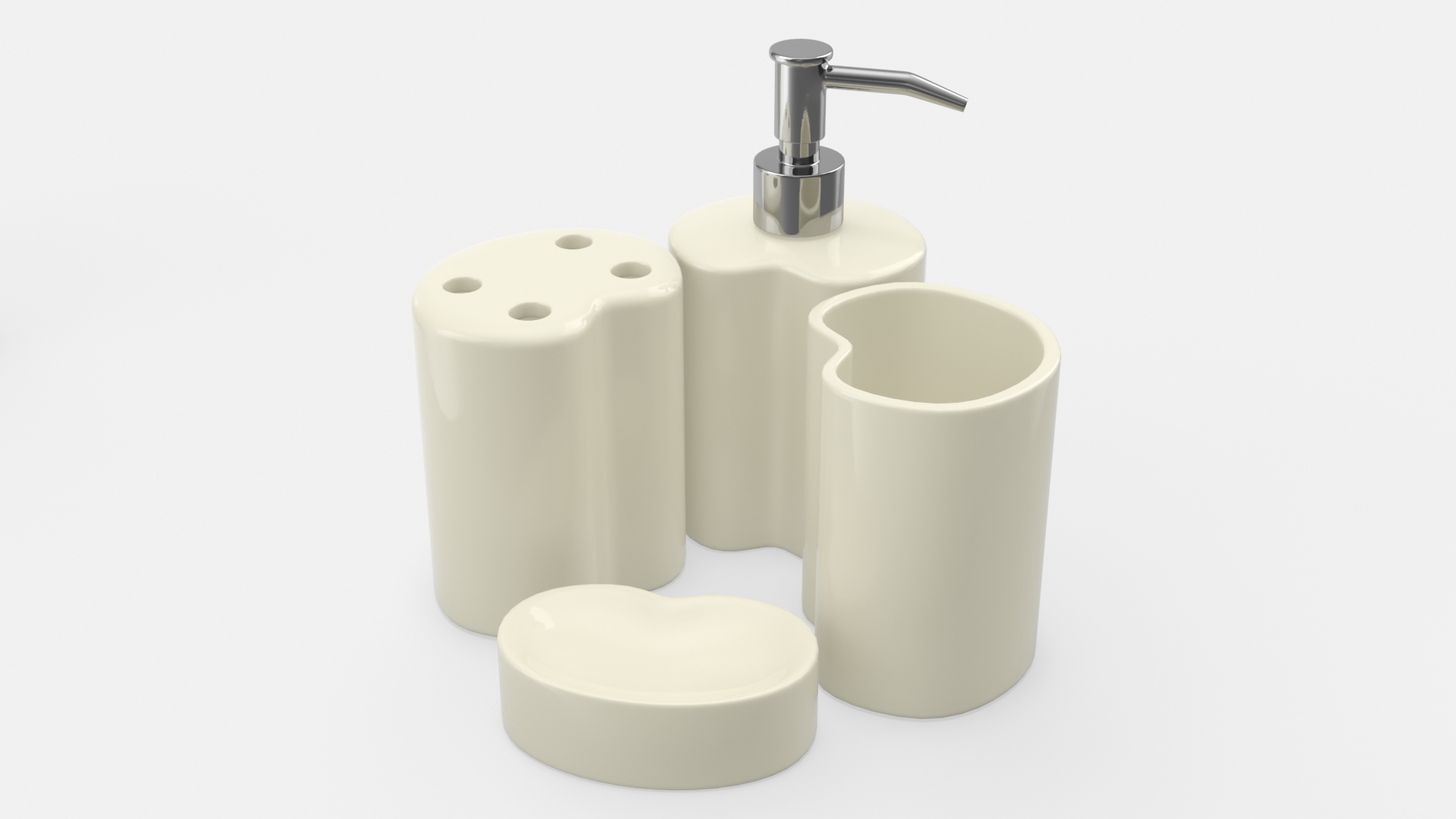 Bathroom Accessory Set with Soap Dispenser 3D