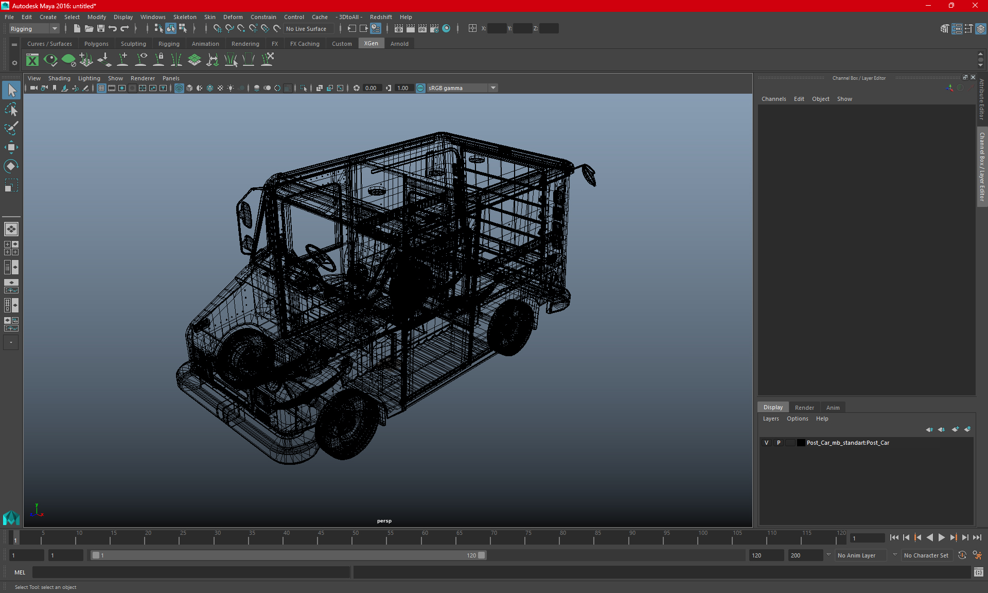 3D model Post Car