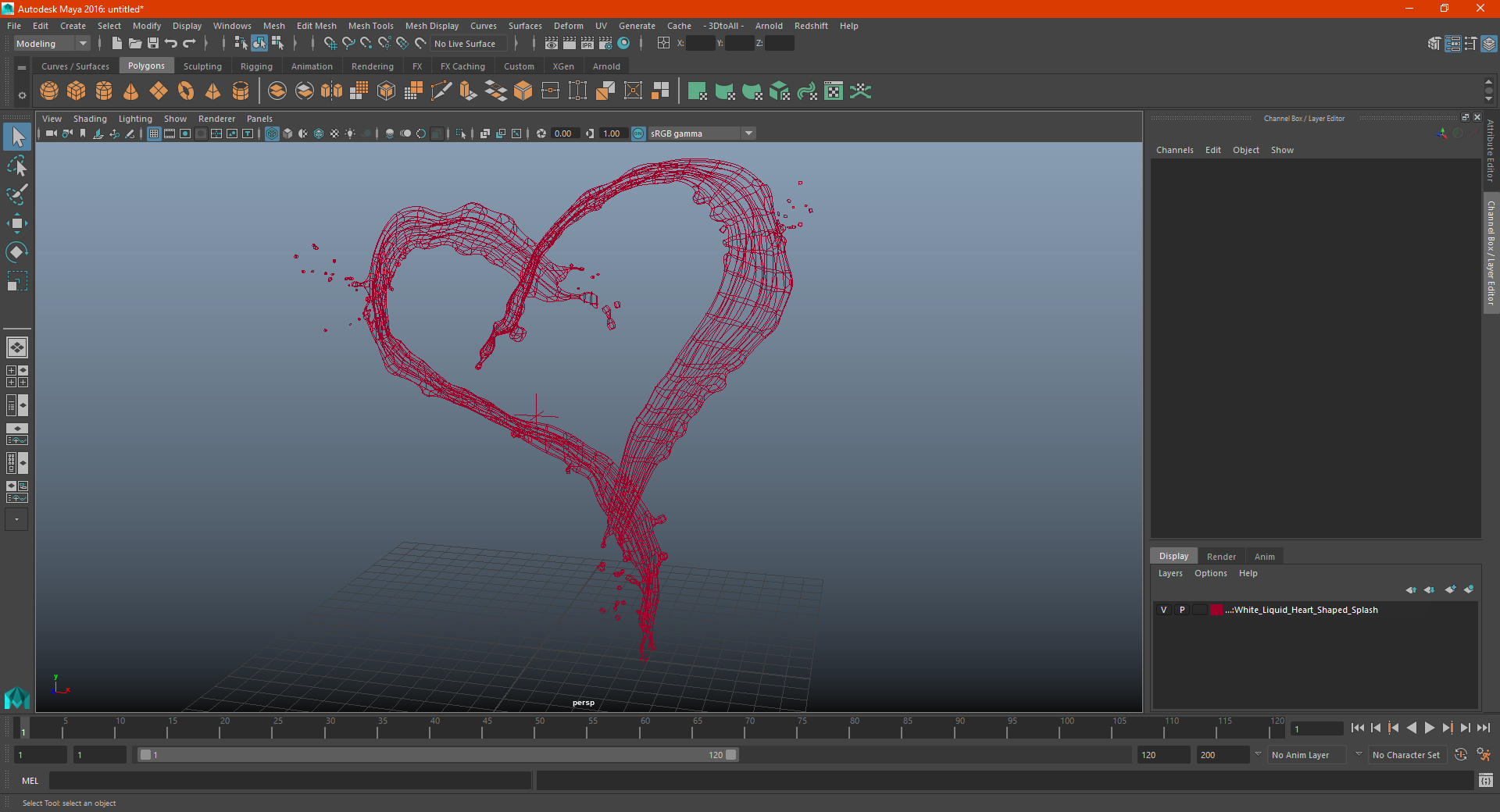 White Liquid Heart Shaped Splash 3D