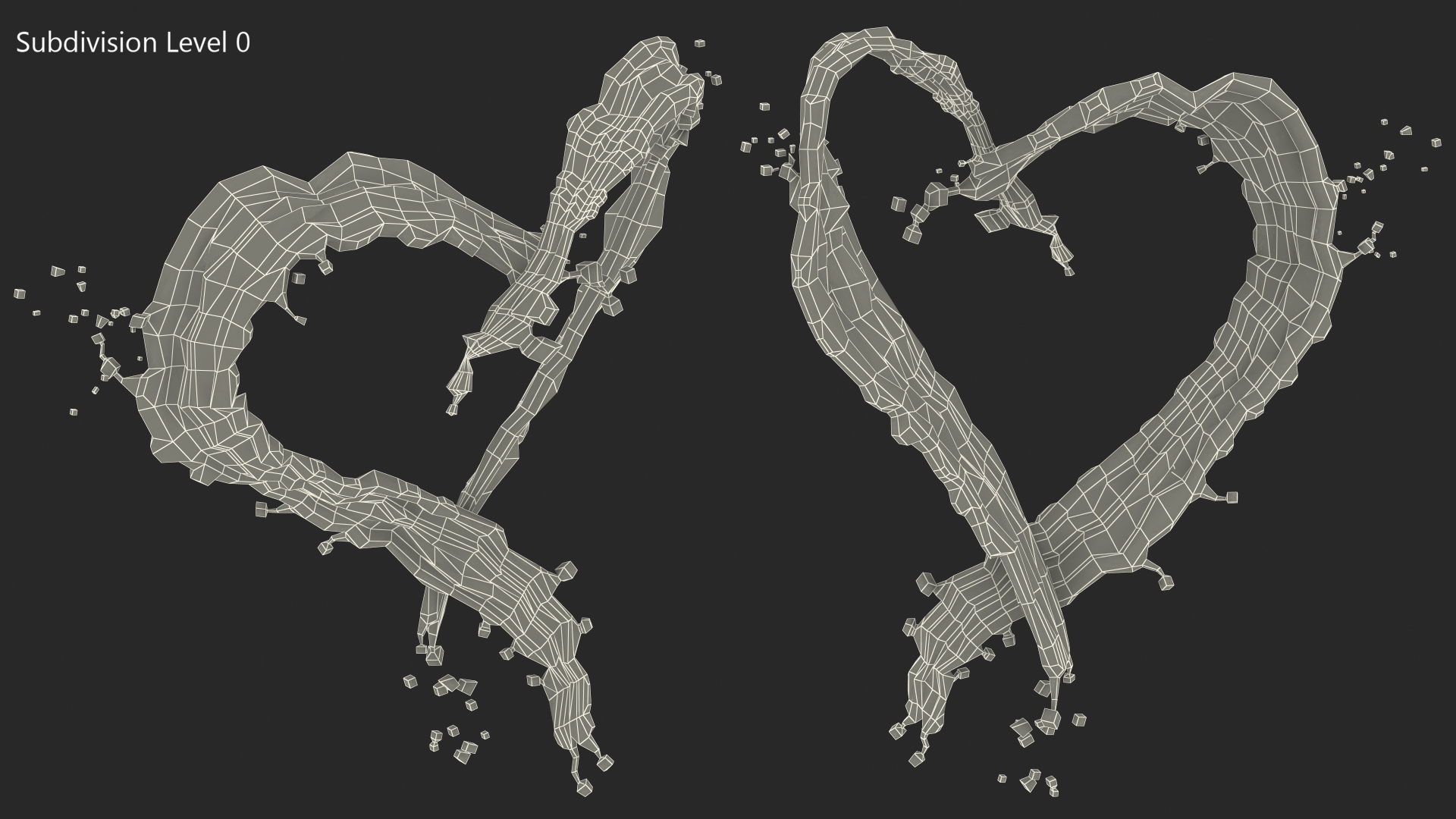 White Liquid Heart Shaped Splash 3D