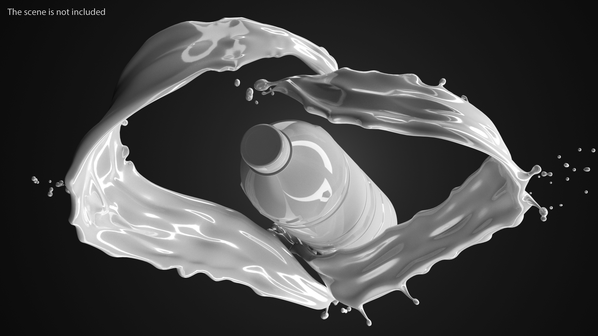 White Liquid Heart Shaped Splash 3D