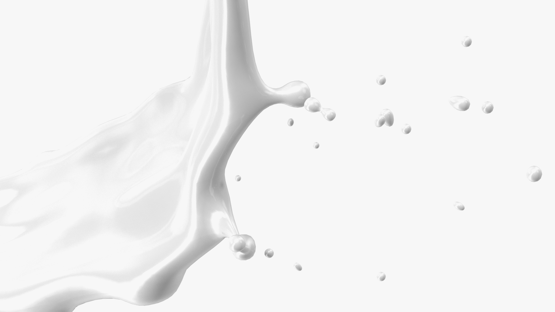 White Liquid Heart Shaped Splash 3D