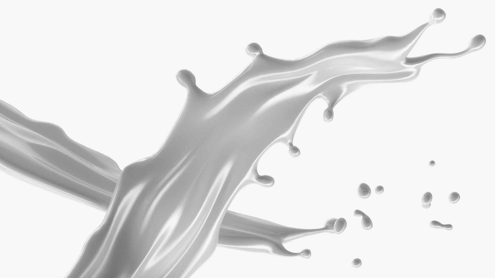 White Liquid Heart Shaped Splash 3D