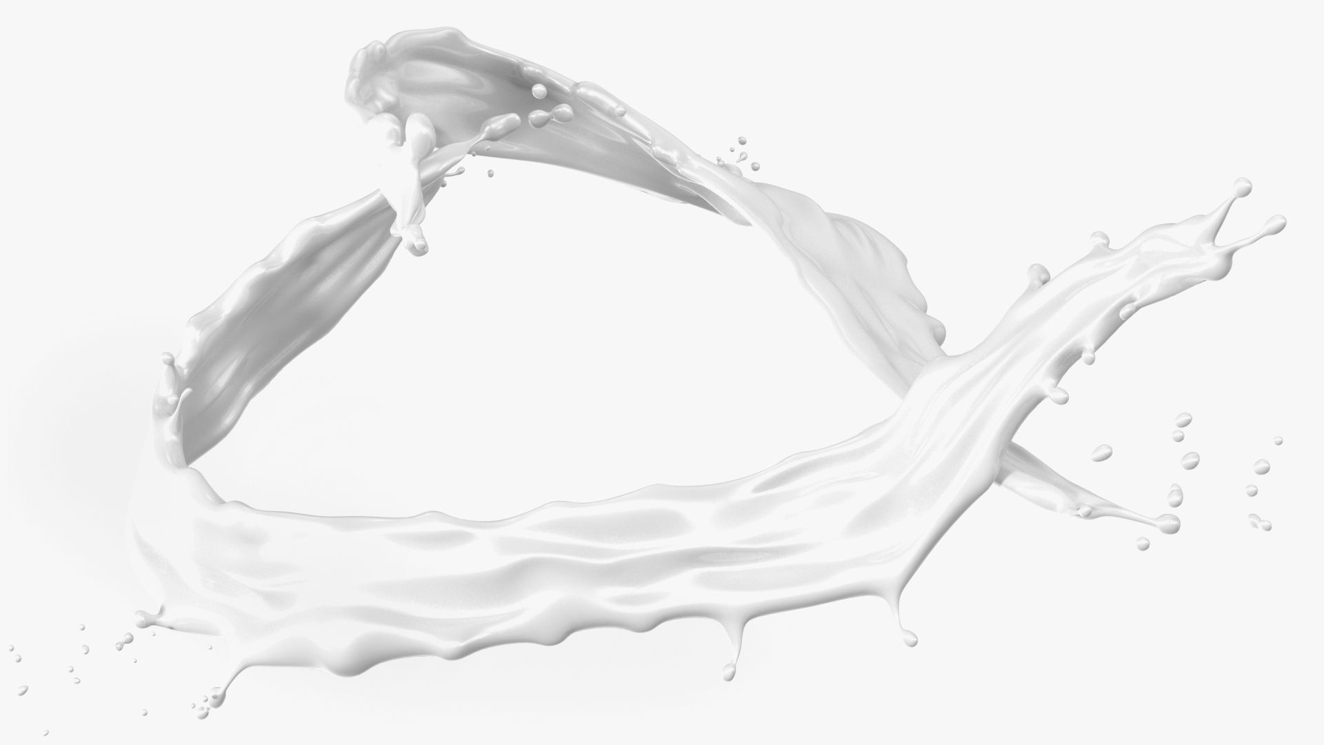 White Liquid Heart Shaped Splash 3D
