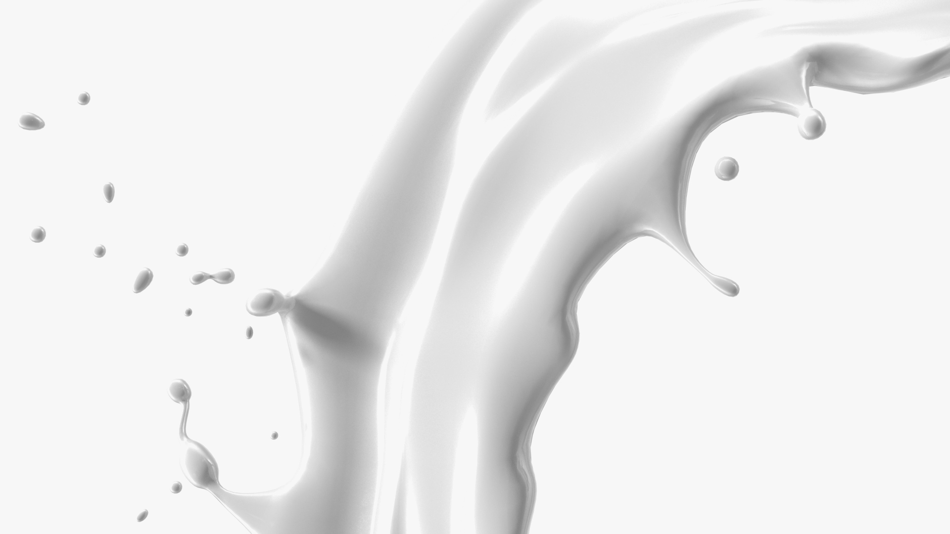 White Liquid Heart Shaped Splash 3D