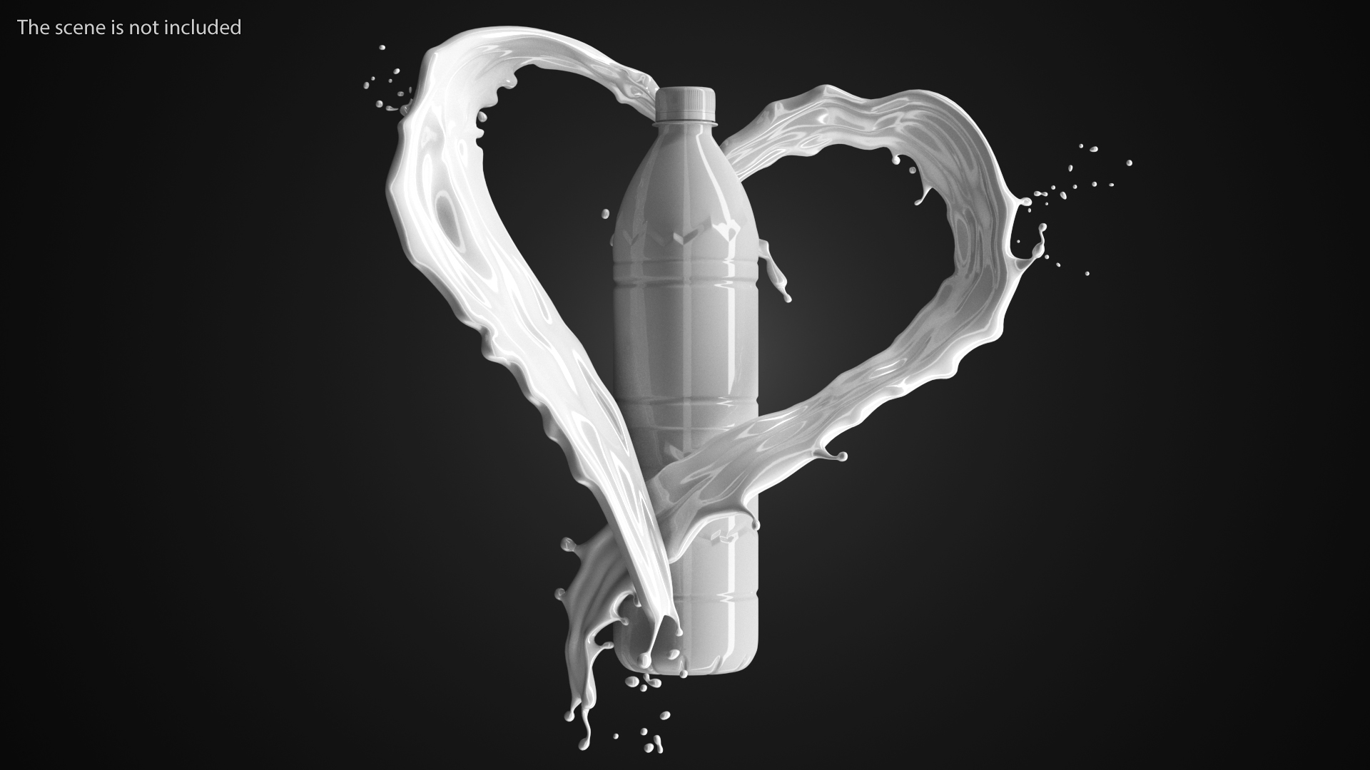 White Liquid Heart Shaped Splash 3D