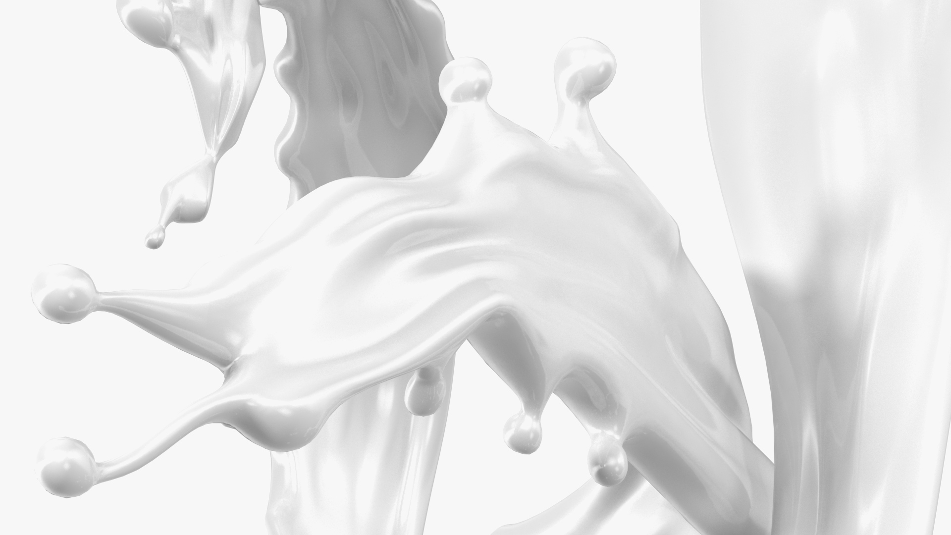 White Liquid Heart Shaped Splash 3D