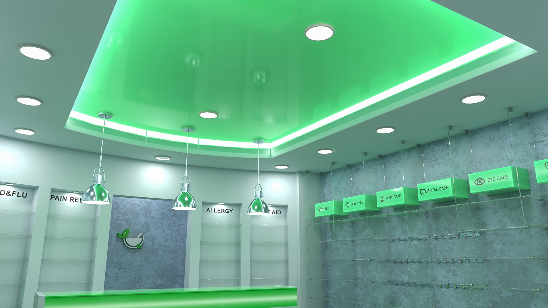 3D model Drug Store Interior Green