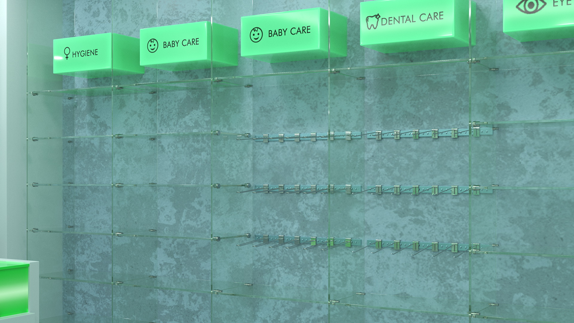 3D model Drug Store Interior Green