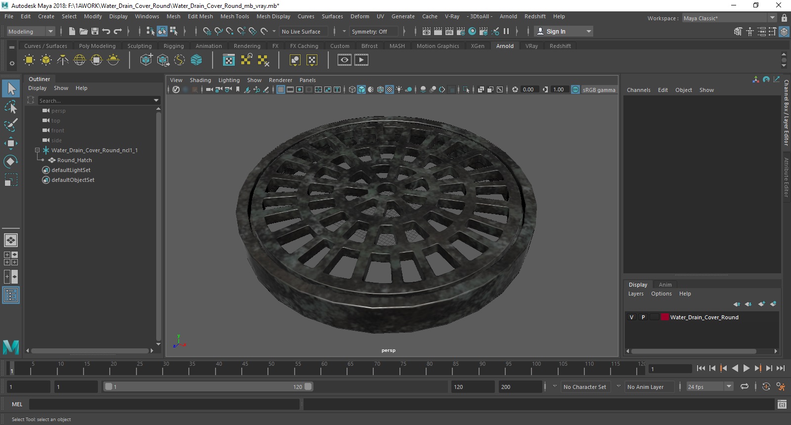 3D Water Drain Cover Round model