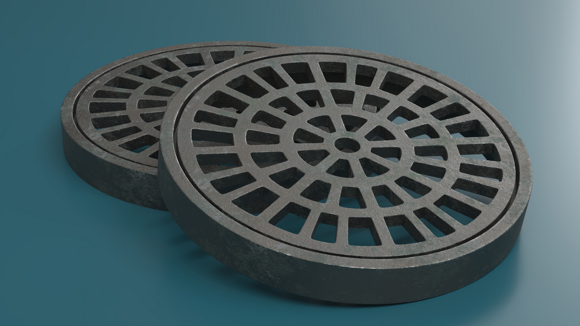 3D Water Drain Cover Round model