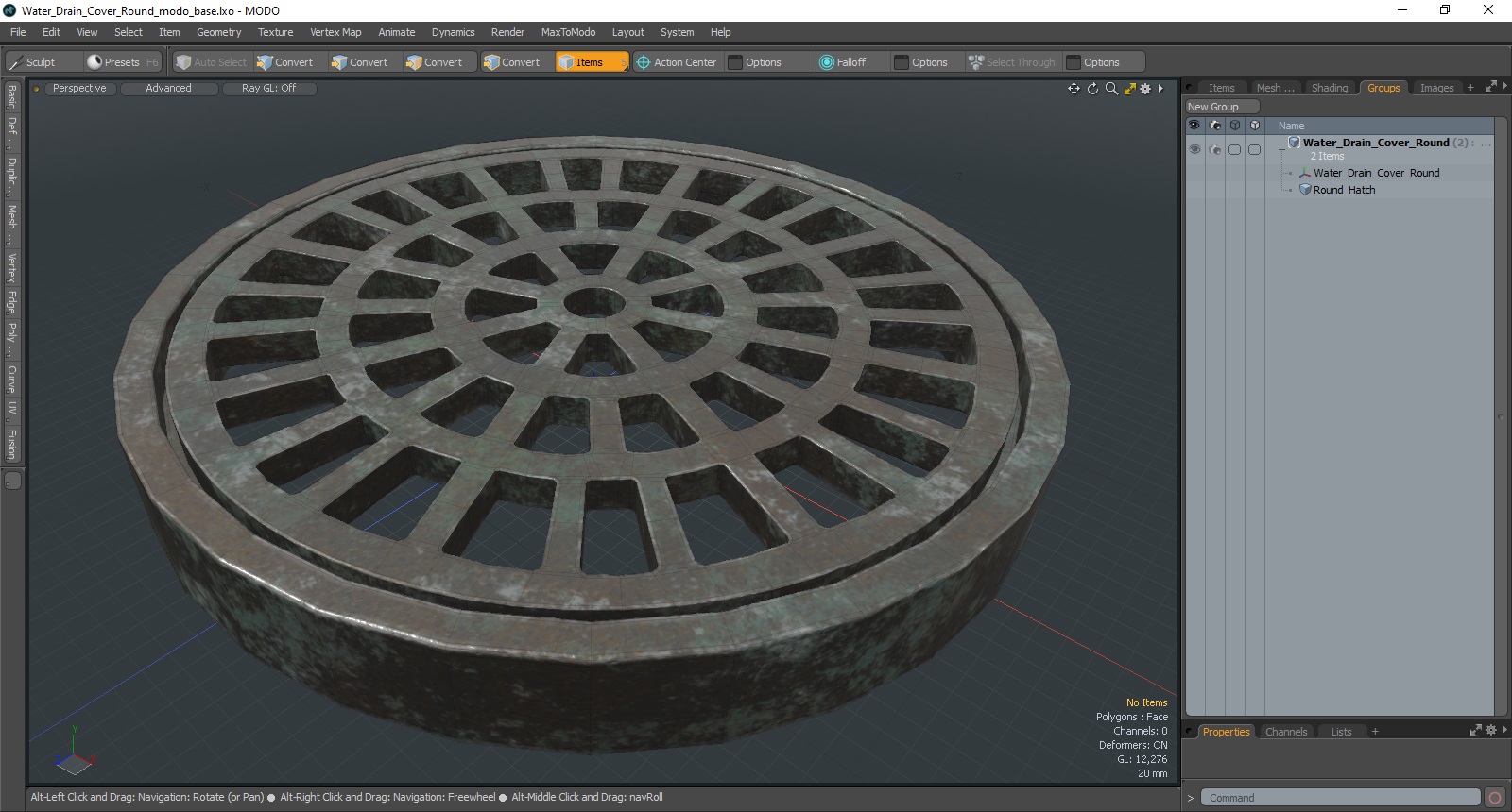 3D Water Drain Cover Round model