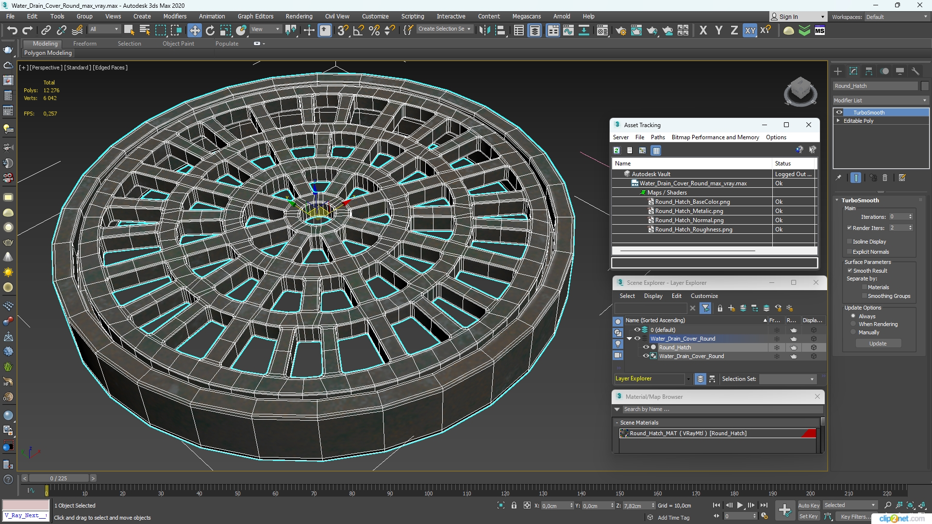 3D Water Drain Cover Round model