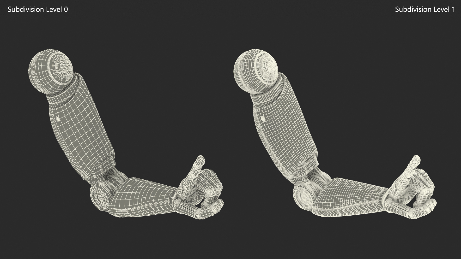 3D Hand of Humanoid Robot One Finger Pose model