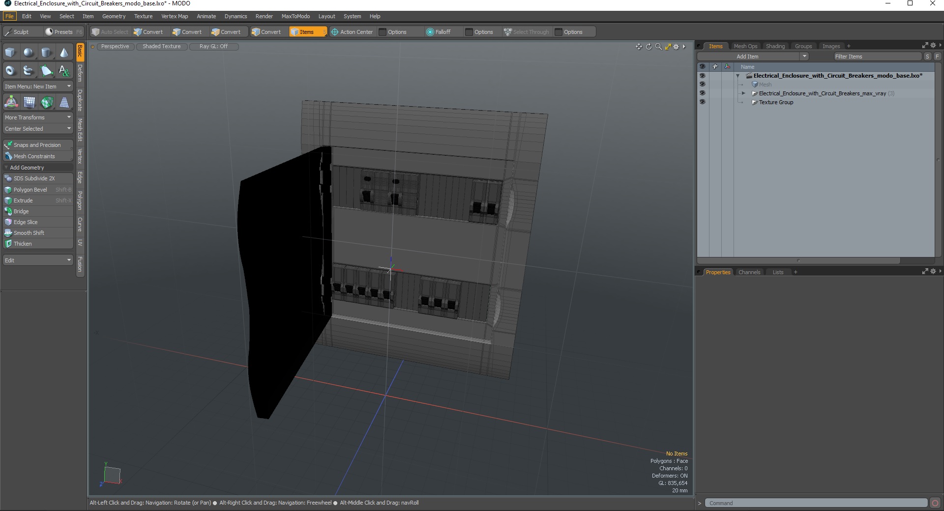 Electrical Enclosure with Circuit Breakers 3D