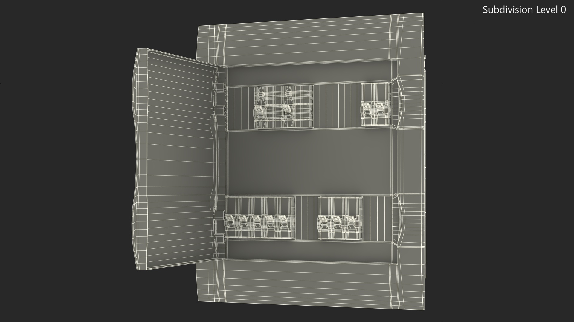 Electrical Enclosure with Circuit Breakers 3D
