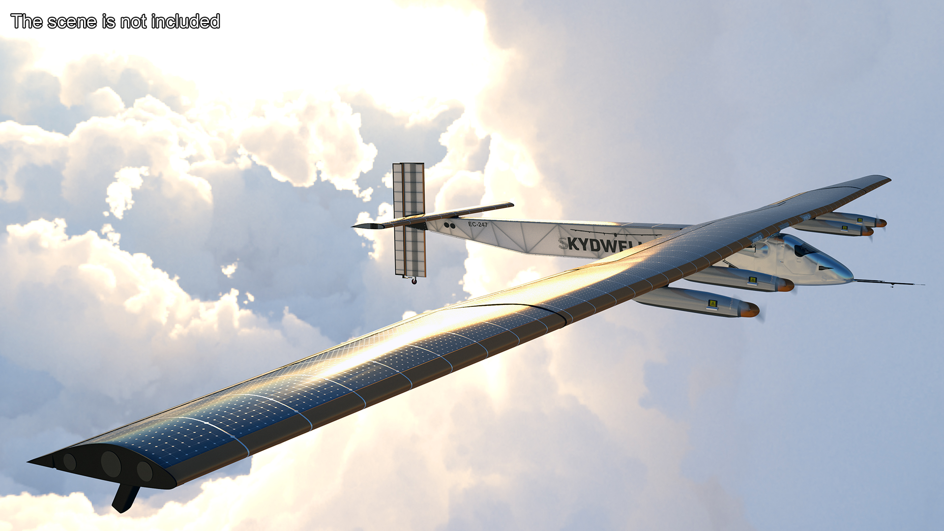 Solar Plane Skydweller Rigged 3D model