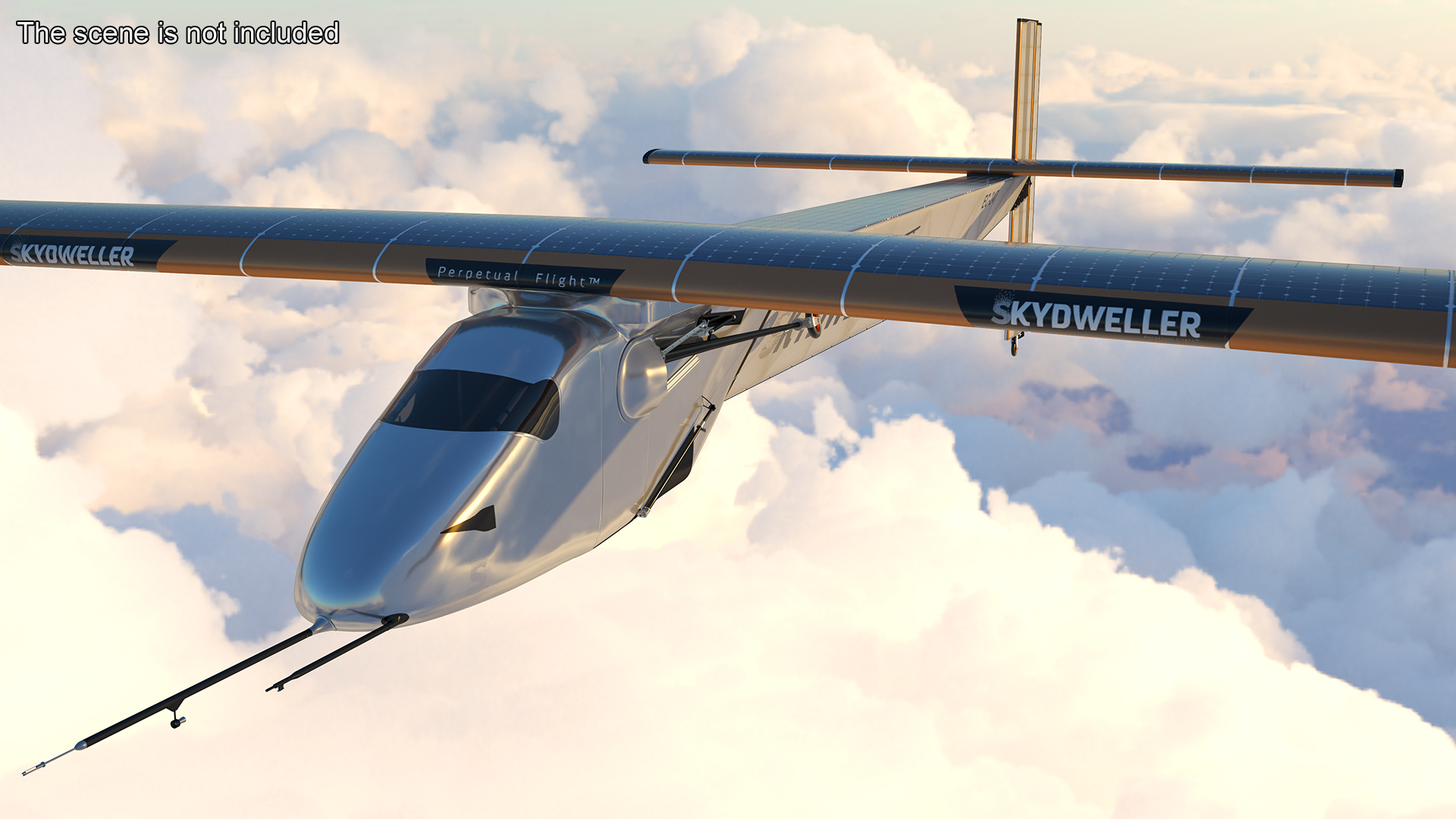 Solar Plane Skydweller Rigged 3D model
