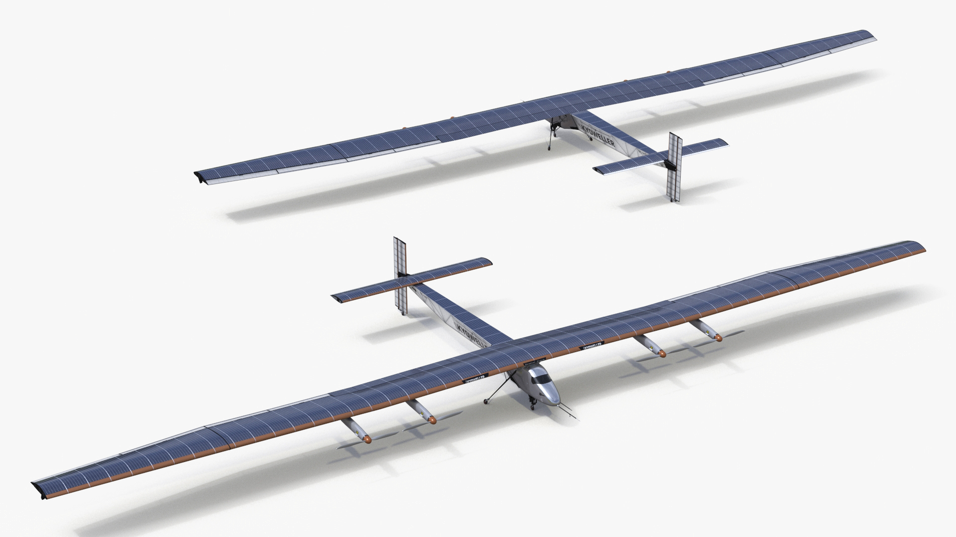 Solar Plane Skydweller Rigged 3D model