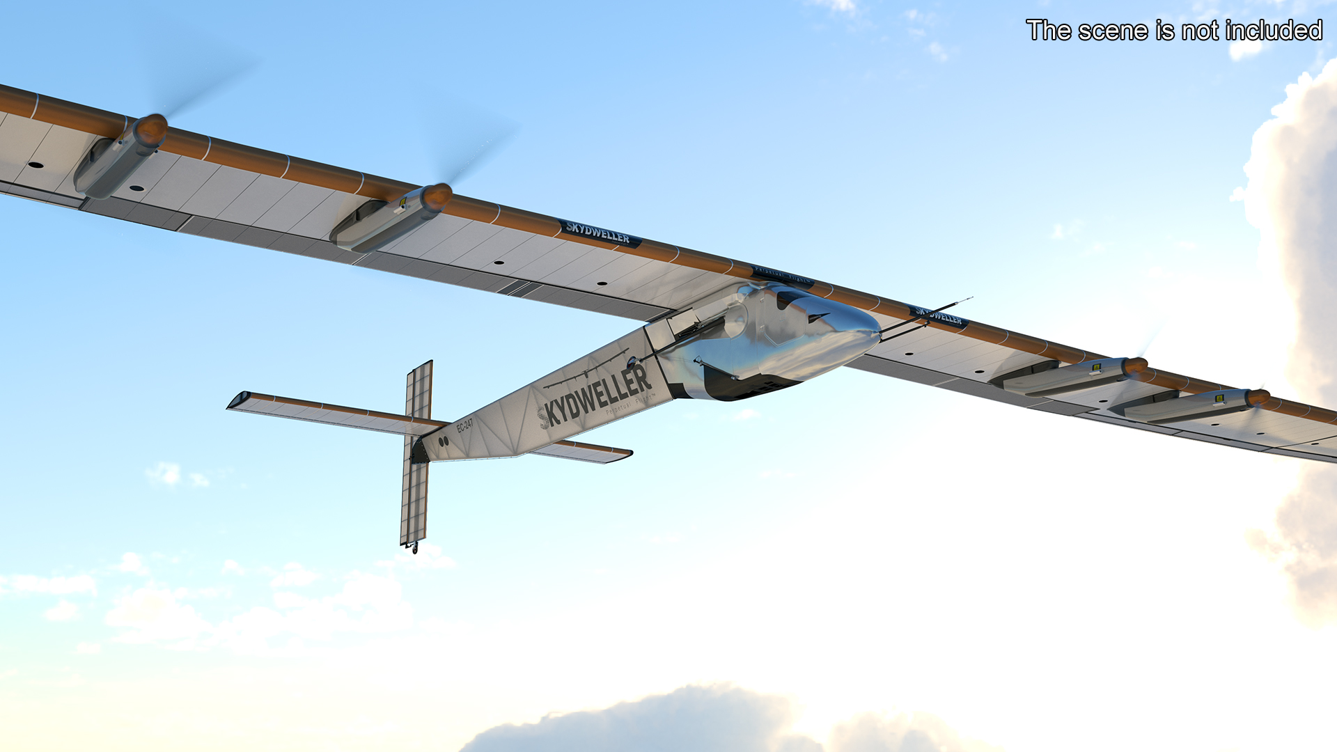 Solar Plane Skydweller Rigged 3D model