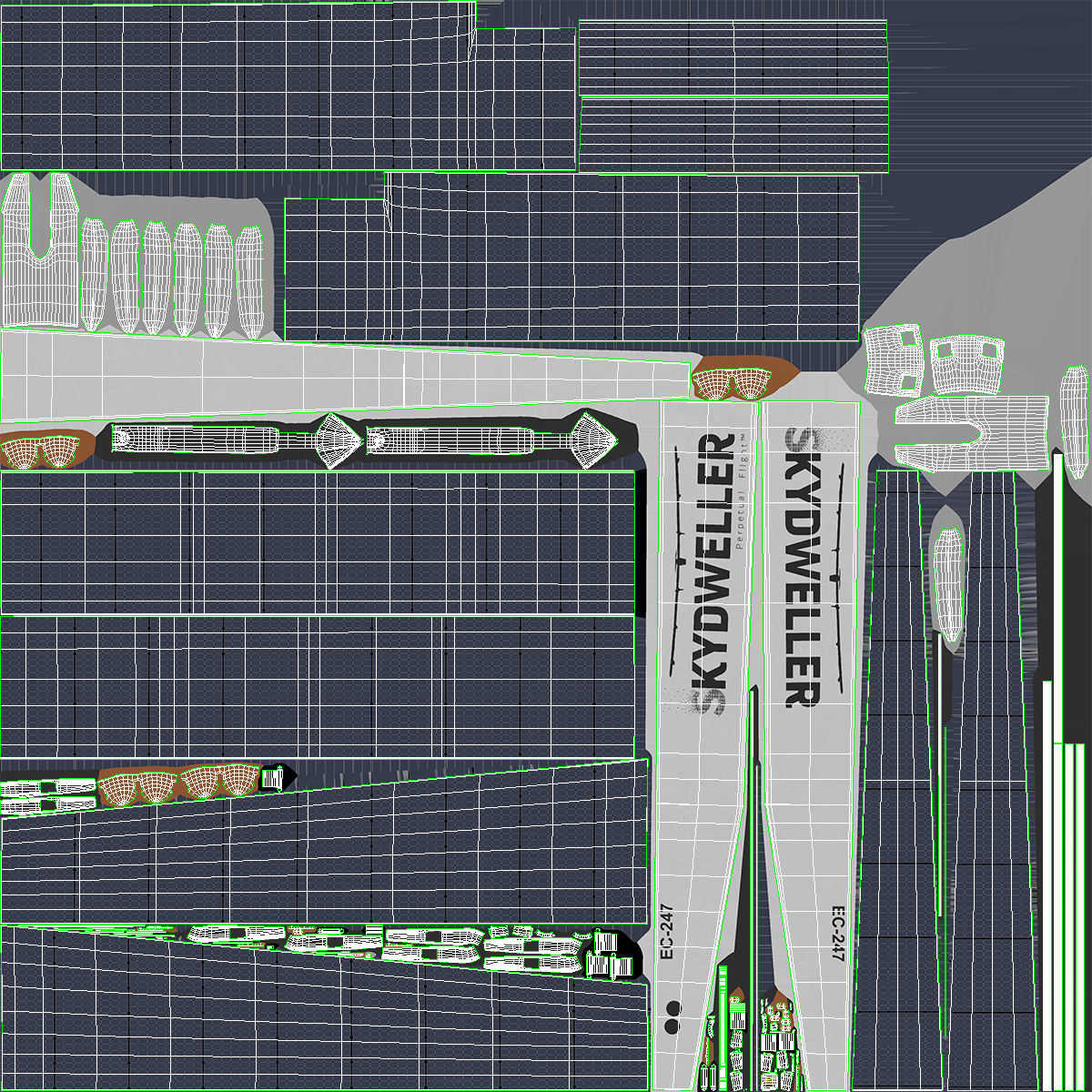 Solar Plane Skydweller Rigged 3D model