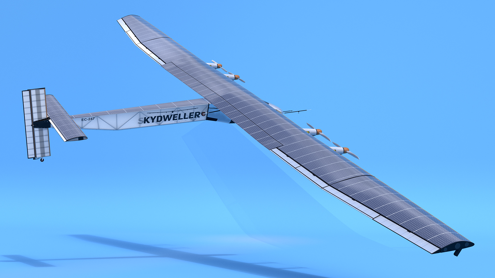 Solar Plane Skydweller Rigged 3D model