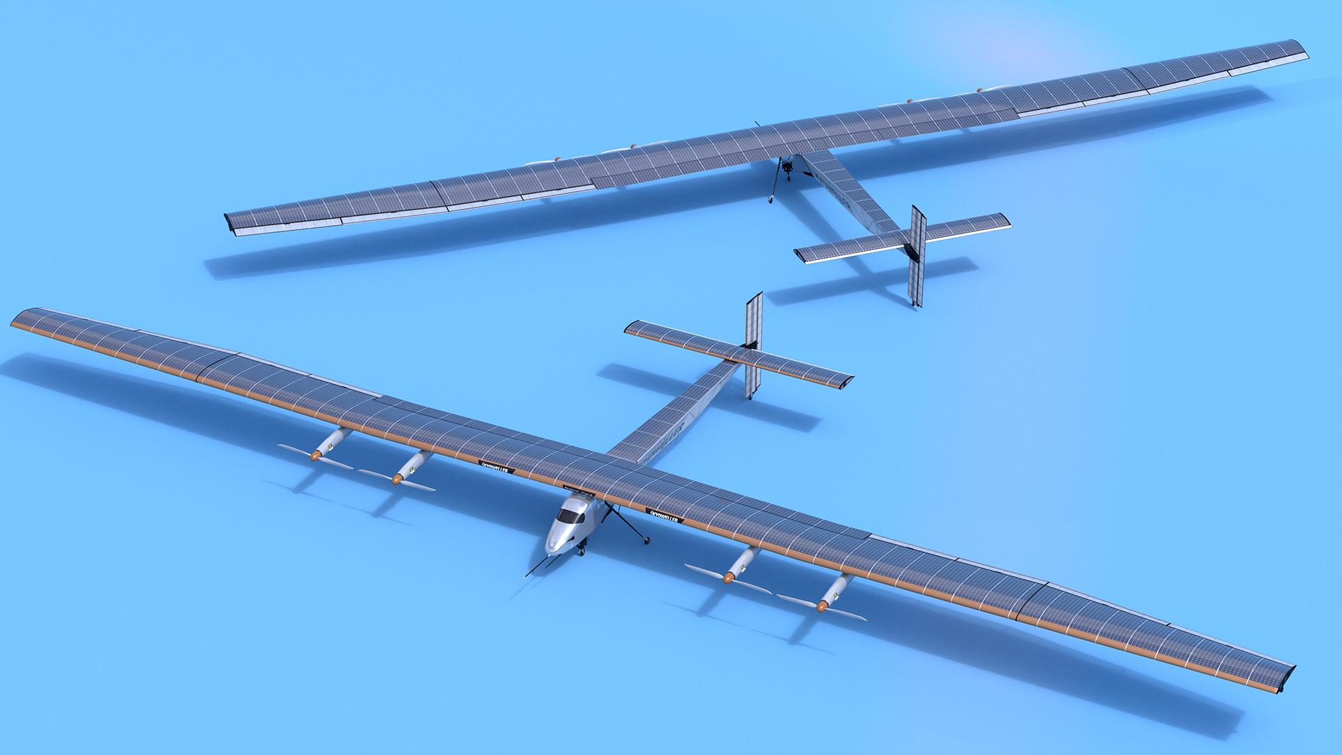Solar Plane Skydweller Rigged 3D model