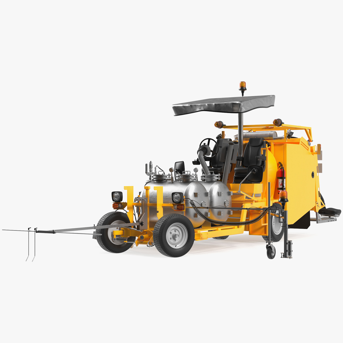 3D Road Line Marking Machine Rigged for Cinema 4D