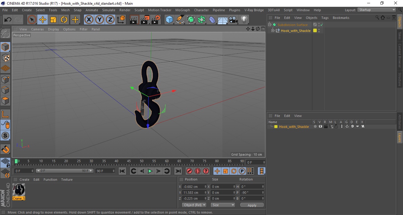 Hook with Shackle 3D