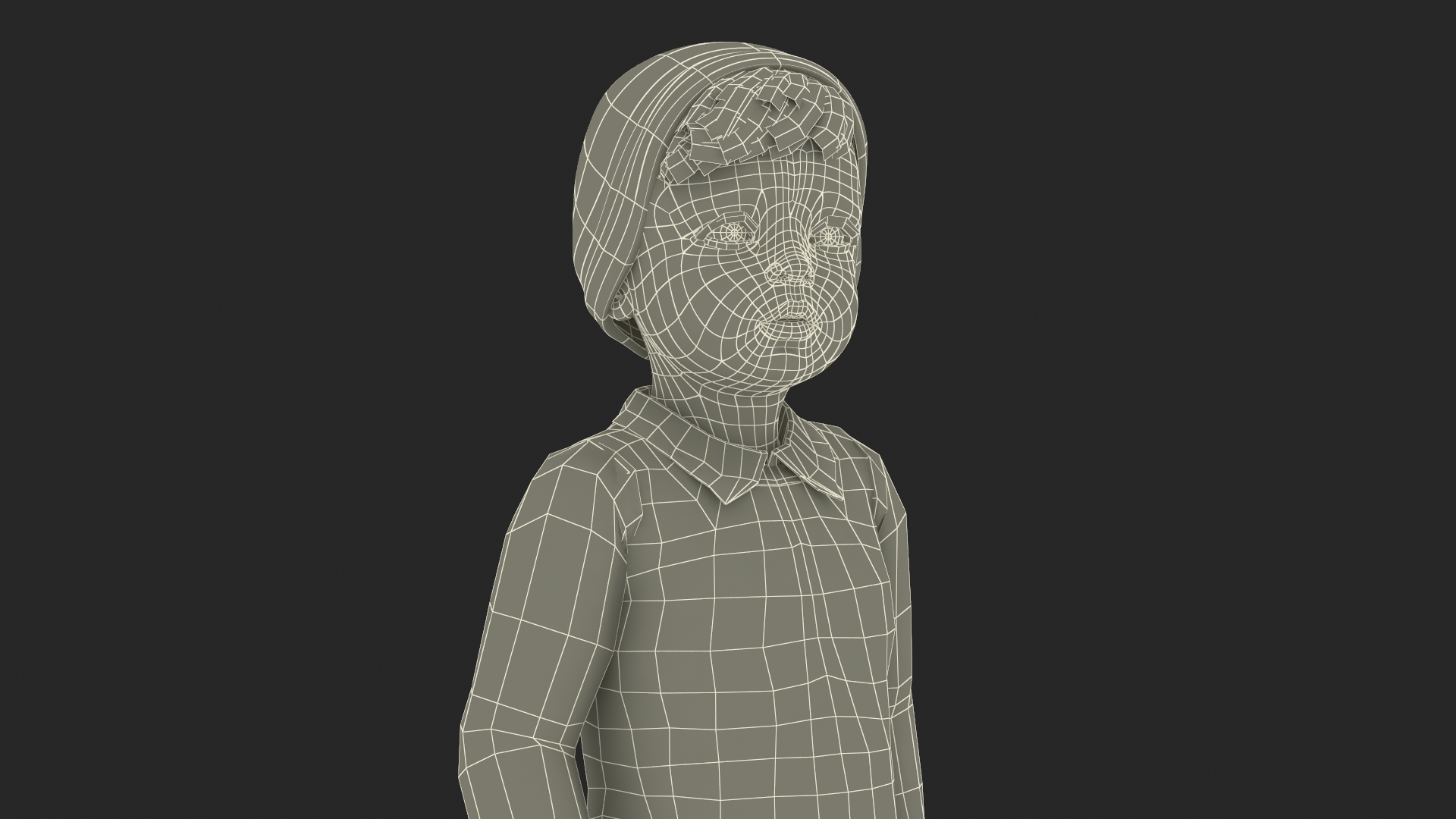 3D model Child in Fall Clothes Standing Pose