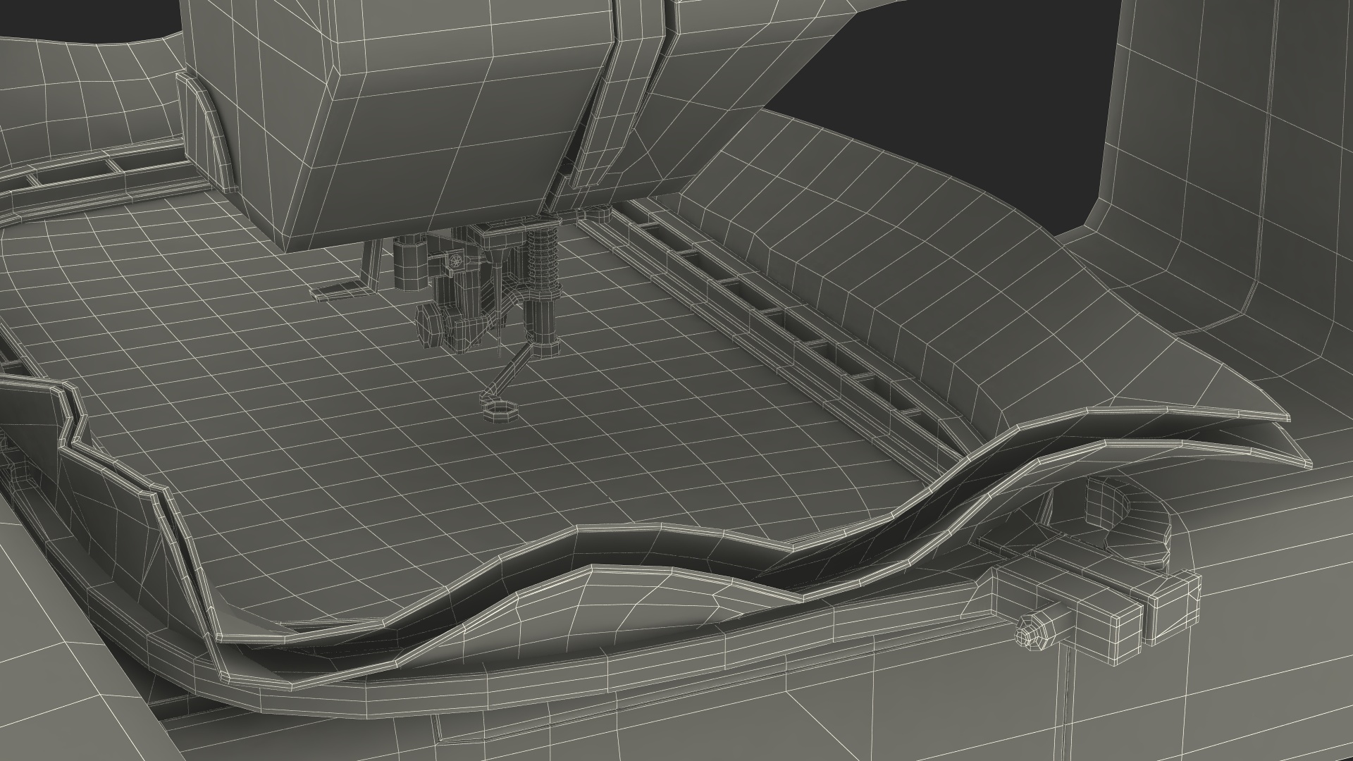 3D Sewing Black Printer Screen On Rigged for Maya