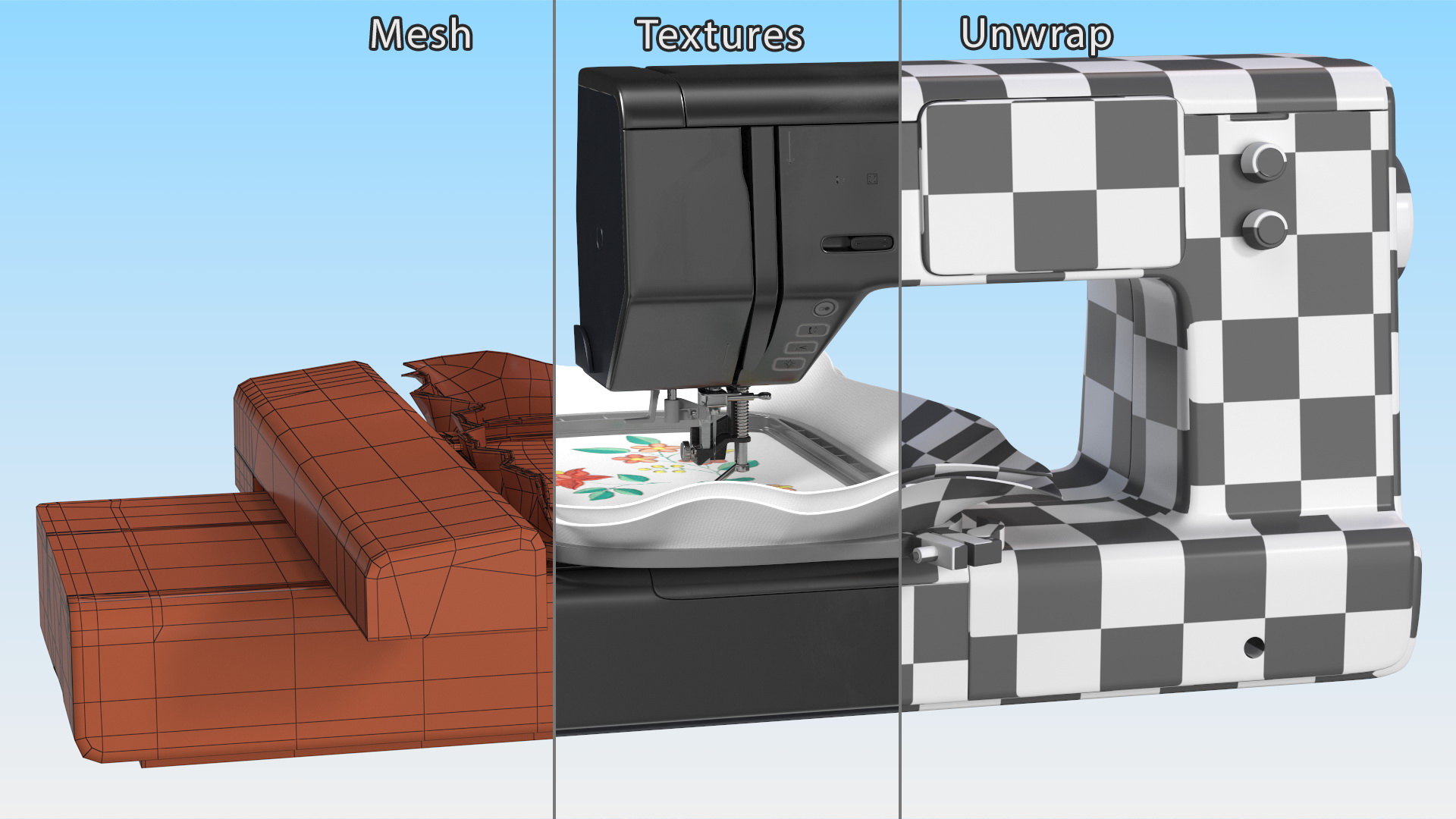 3D Sewing Black Printer Screen On Rigged for Maya