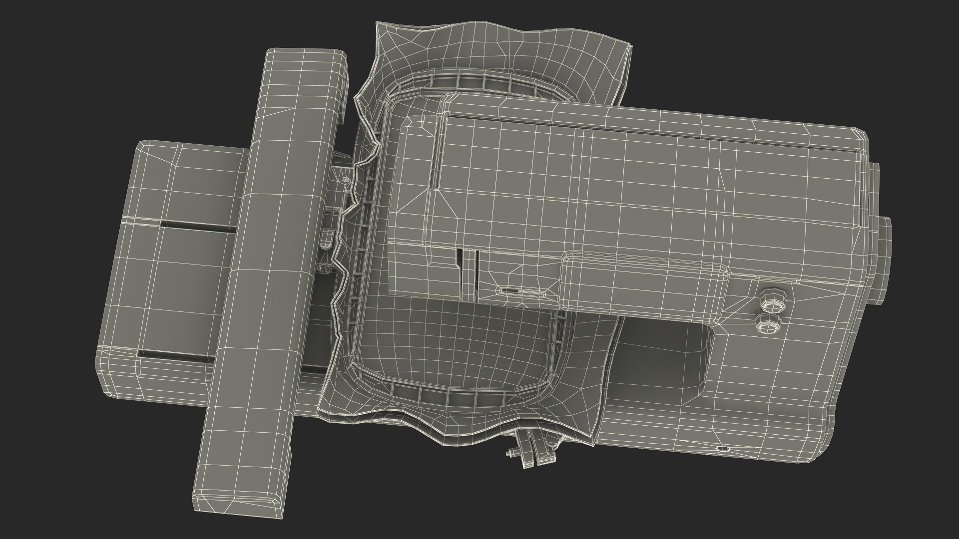 3D Sewing Black Printer Screen On Rigged for Maya