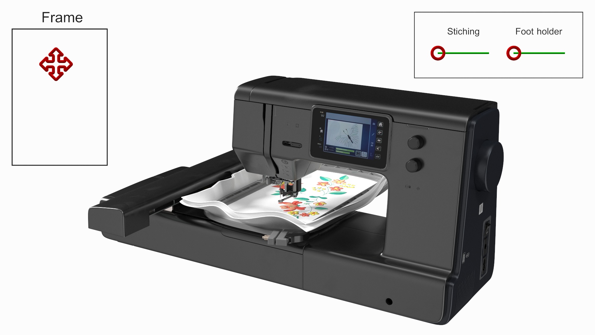 3D Sewing Black Printer Screen On Rigged for Maya