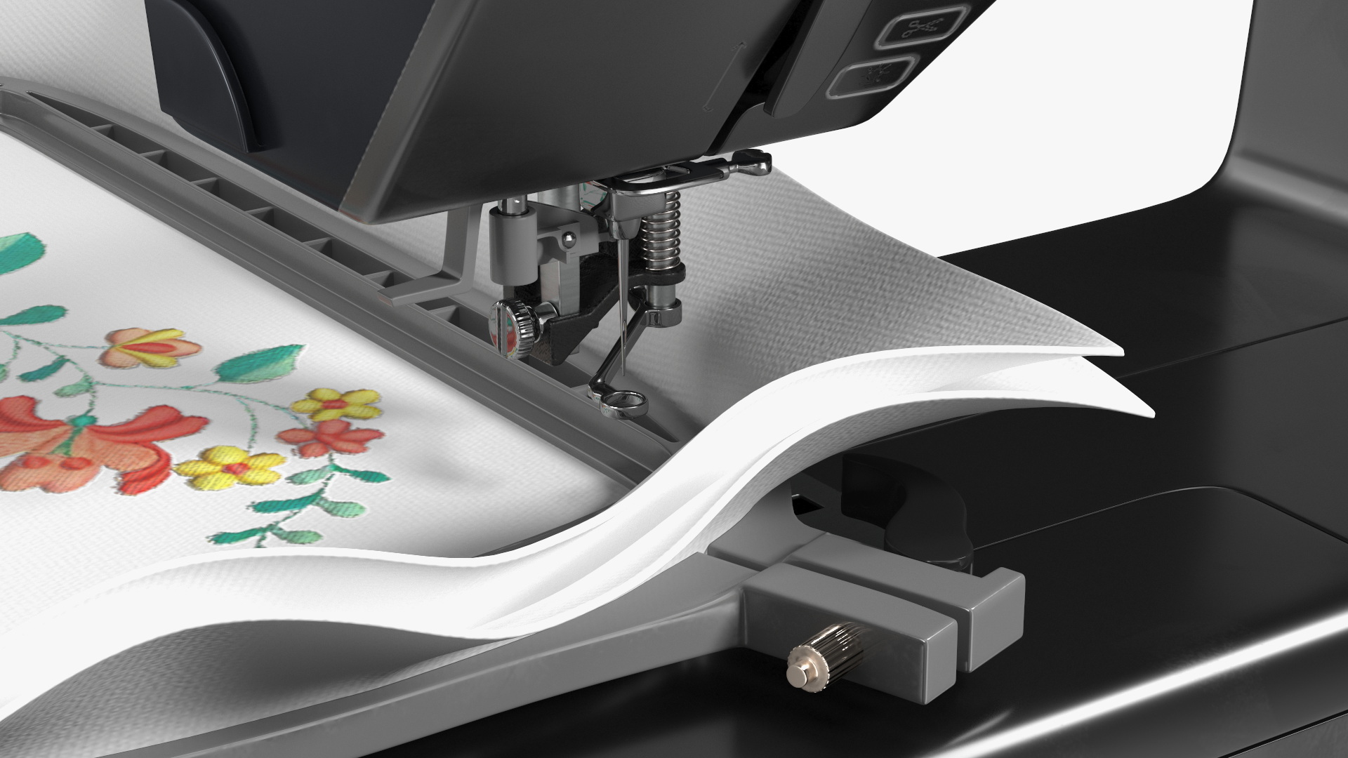 3D Sewing Black Printer Screen On Rigged for Maya