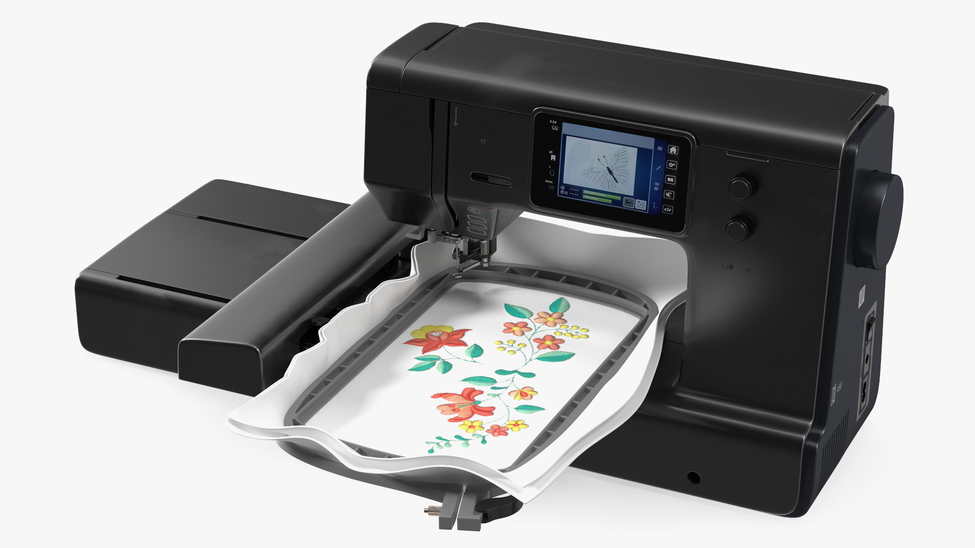 3D Sewing Black Printer Screen On Rigged for Maya