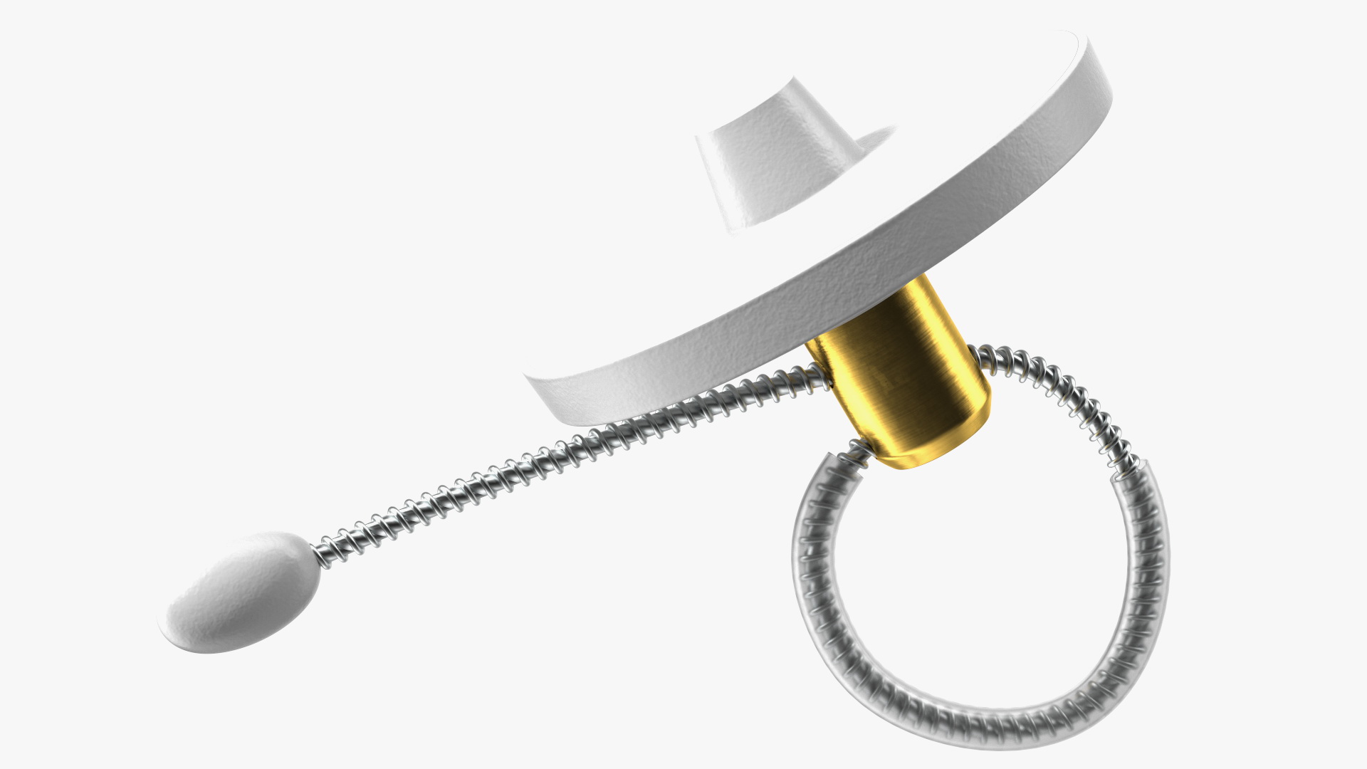 Bottle Anti Theft Tag with Metal Cable White 3D model