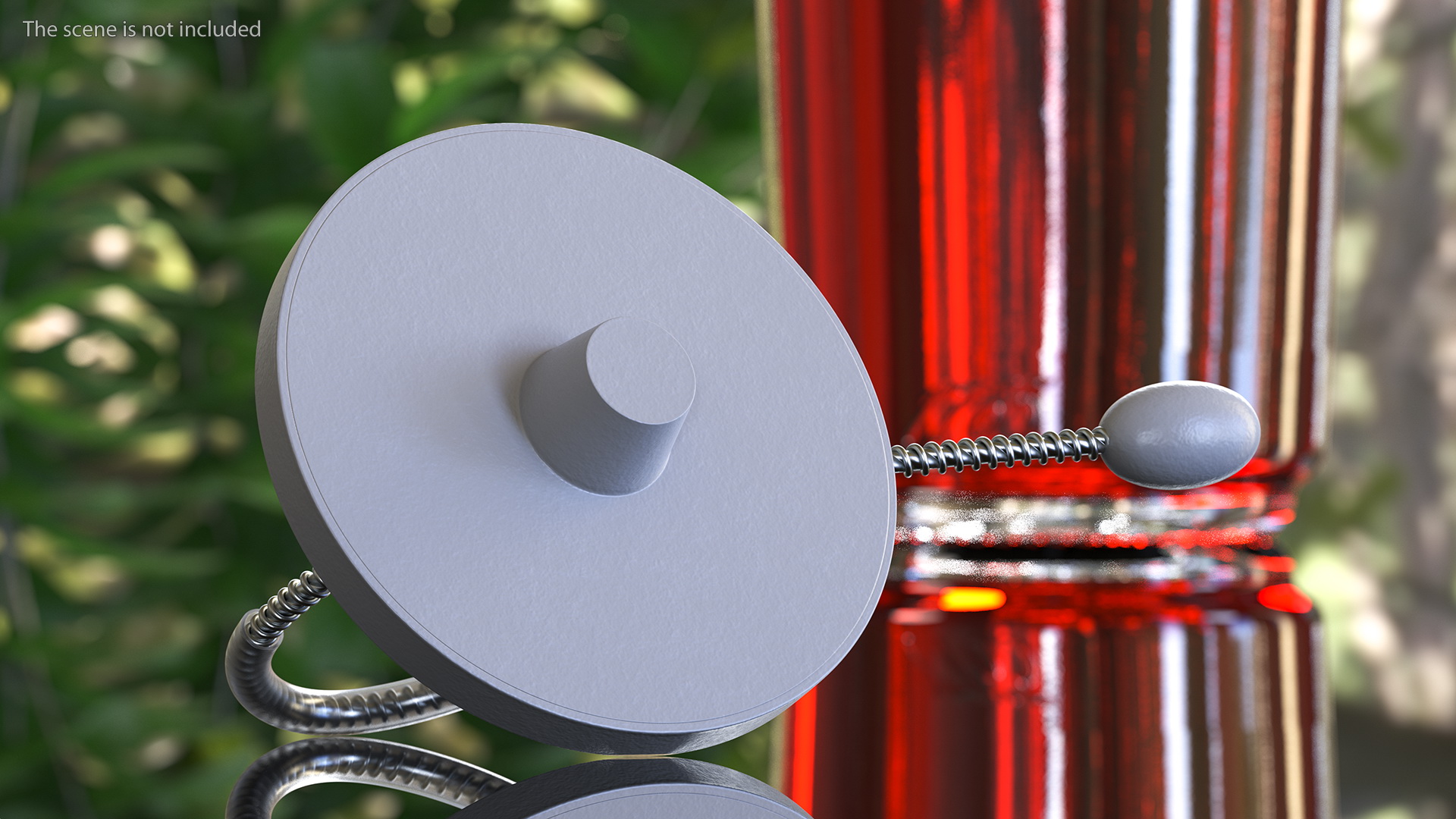 Bottle Anti Theft Tag with Metal Cable White 3D model