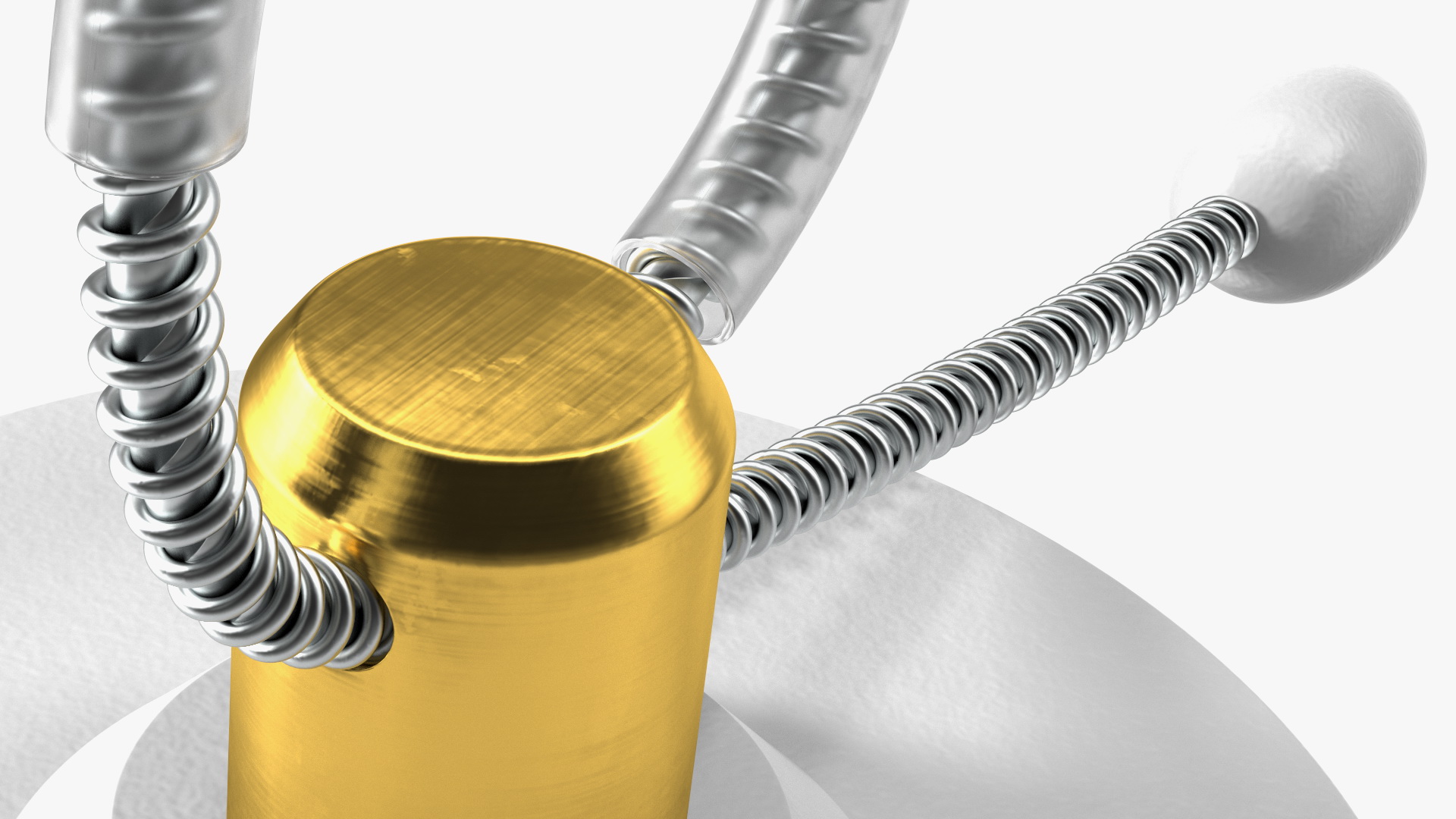 Bottle Anti Theft Tag with Metal Cable White 3D model