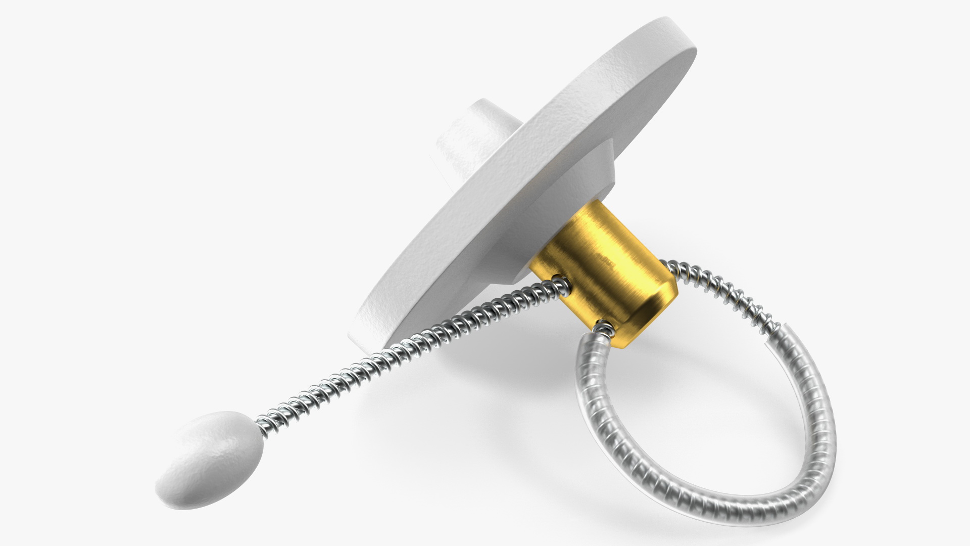 Bottle Anti Theft Tag with Metal Cable White 3D model