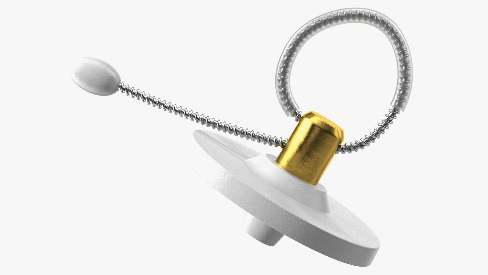 Bottle Anti Theft Tag with Metal Cable White 3D model
