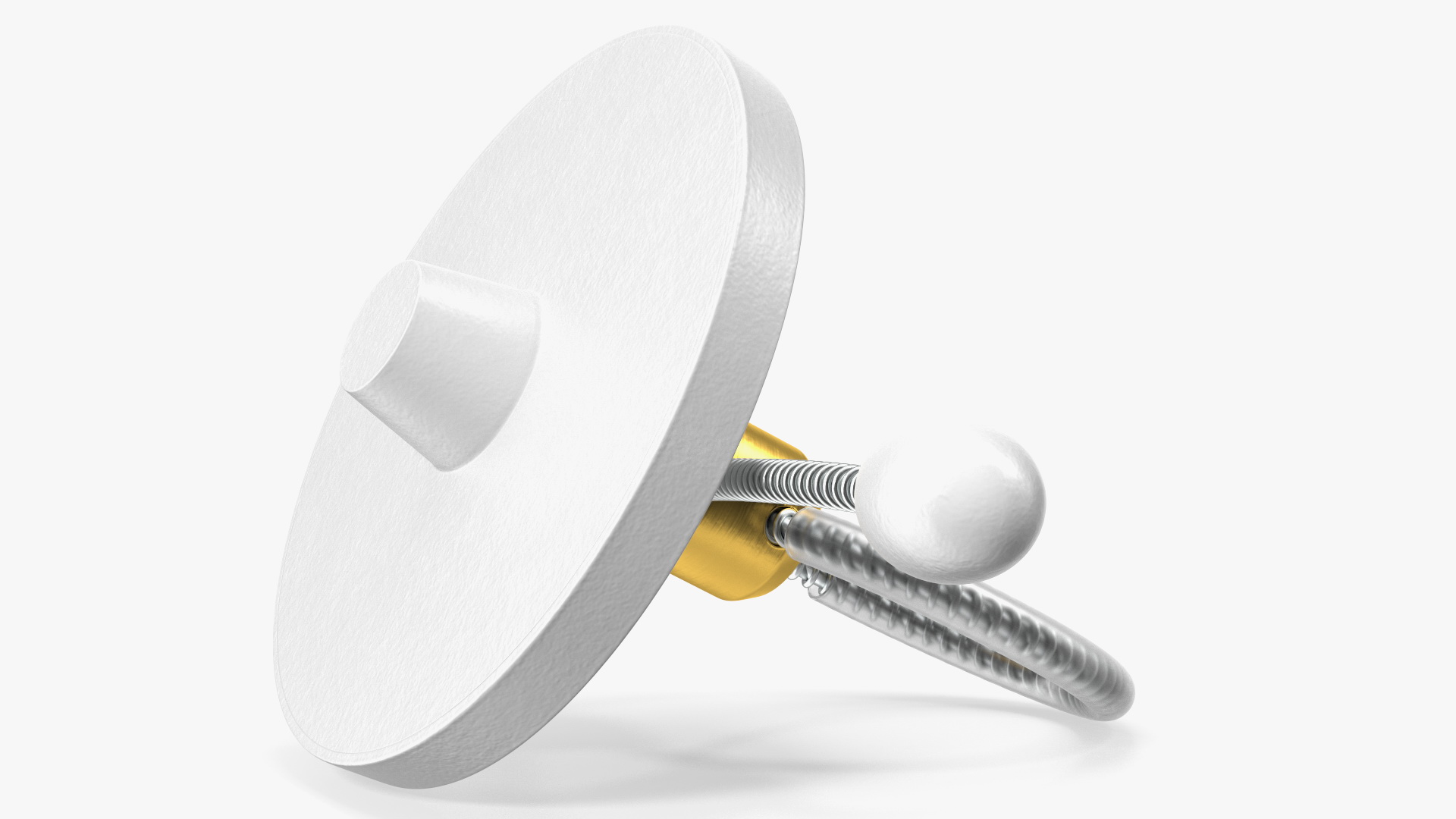 Bottle Anti Theft Tag with Metal Cable White 3D model