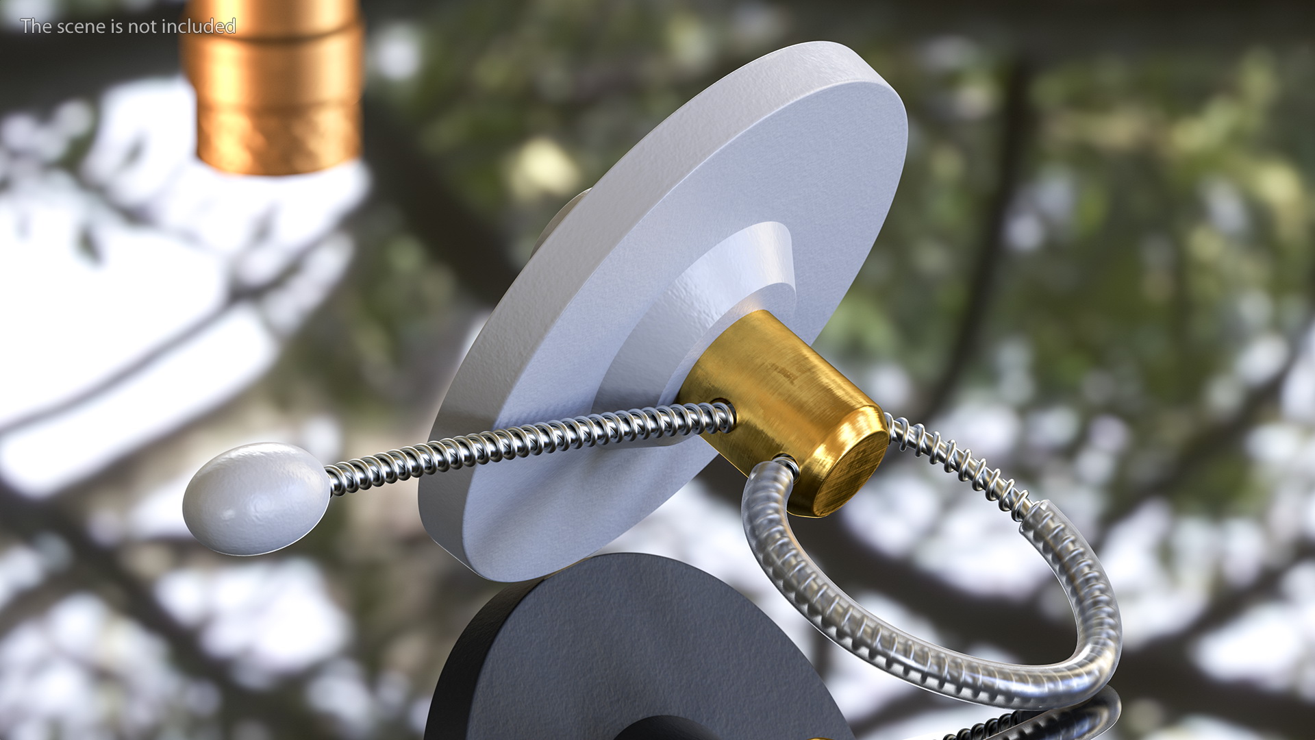 Bottle Anti Theft Tag with Metal Cable White 3D model