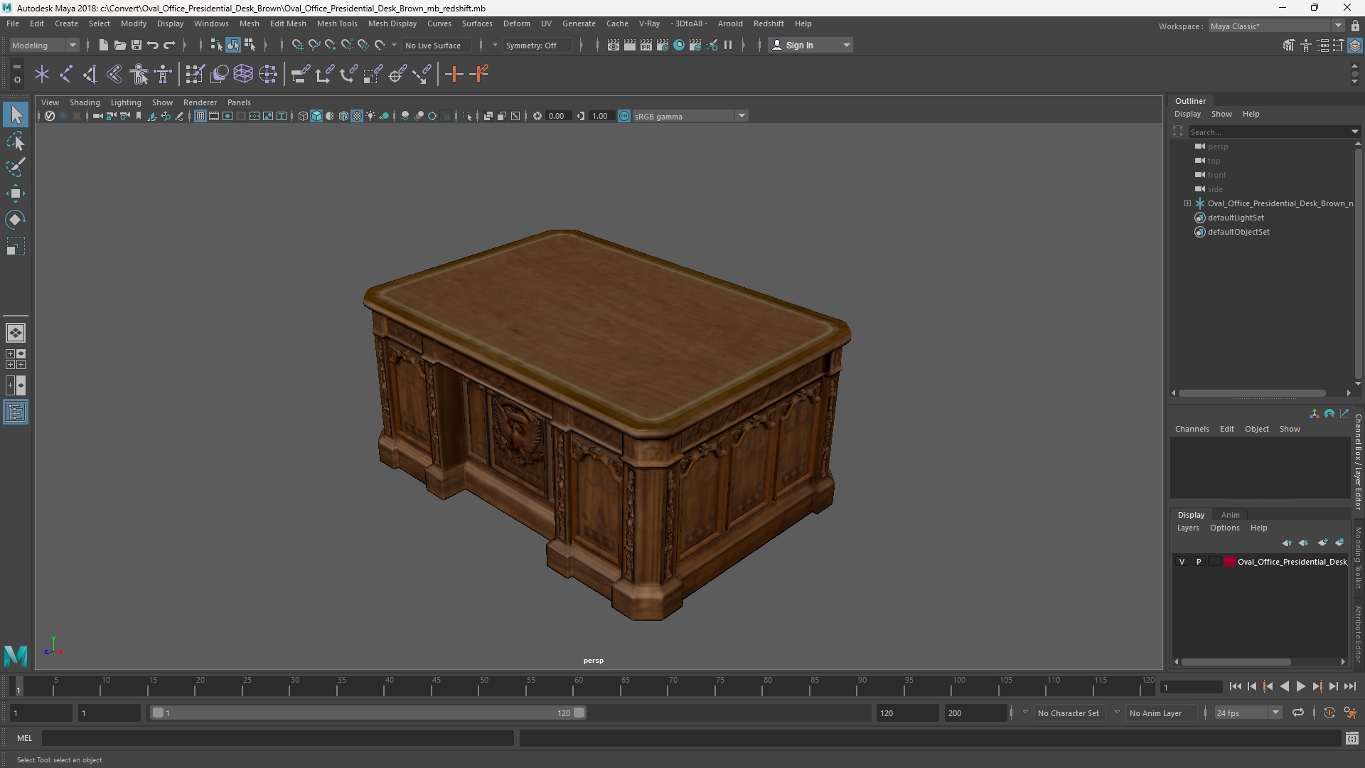 Oval Office Presidential Desk Brown - view 11