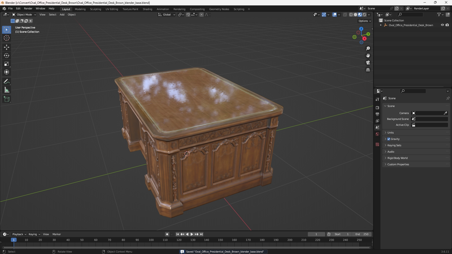 Oval Office Presidential Desk Brown - view 10